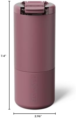 BrüMate Strova 18oz 100% Leakproof Insulated Coffee Mug | Ceramic-Lined Interior | Built-In Silicone Sleeve for Travel | Locking Flip Lid (Rose Taupe)