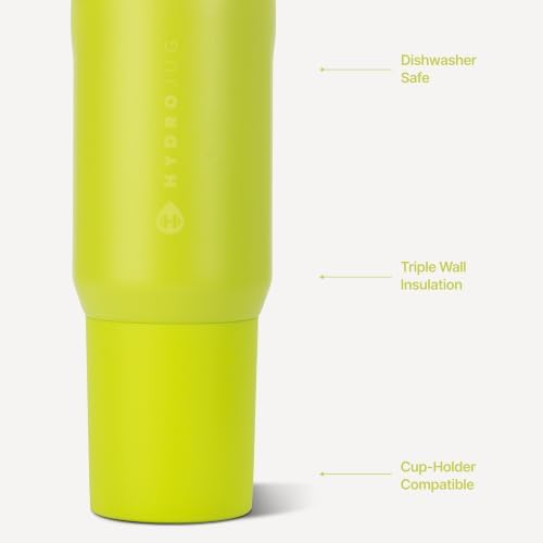 HydroJug Sport 20 oz Insulated Stainless Steel Water Bottle, Lemon Lime