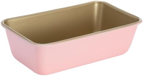 Paris Hilton Nonstick Carbon Steel Bakeware Collection, 9-Inch x 5-Inch Loaf Pan, Dishwasher Safe, Made without PFOA and PFAS, Pink Champagne Two-Tone