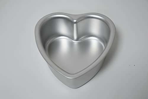 Heart-shaped cake pan, heart-shaped cake tin, aluminum, 6-inch heart-shaped-pan, for weddings, parties, family and other occasions cake (6 x 3 Inch,Set of 2)