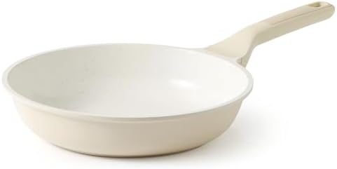 SENSARTE Nonstick Ceramic Frying Pan 8-Inch, Healthy Non Toxic Skillet, Induction Compatible Omelet Pan with Heat Resistant Handle, PFAS-Free, Cream White