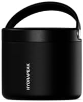 Hydrapeak 18oz Stainless Steel Vacuum Insulated Food Jar for Hot Food and Cold Food, Wide Mouth Leak-Proof Soup Jar for Adults, 10 Hours Hot and 16 Hours Cold (Black)