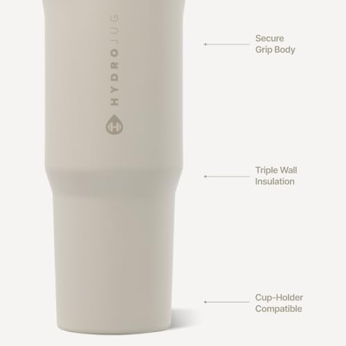 HydroJug Sport 32 oz Insulated Stainless Steel Water Bottle, Linen
