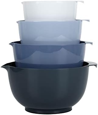 BoxedHome Classic Mixing Bowls Set of 4, BPA Free Plastic, Microwave Safe