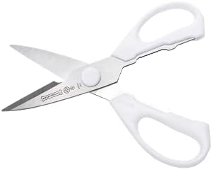 Mundial Take-A-Part Kitchen Shears 8.5”, Stainless Steel Blades, White Handle – Detachable, Dishwasher Safe, Multipurpose Food Prep Scissors (Pack of 2)