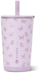 HydroJug Everyday Tumbler 14 Oz Ceramic-Lined Straw Cup Flutter Insulated Tumbler