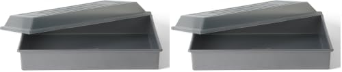 Calphalon Titan Bake Pan with Lid, Nonstick Bakeware Set, Aluminized Steel PFOA-Free for Even Heating, Commercial Quality Baking 13" x 9" Cake Pan (Pack of 2)