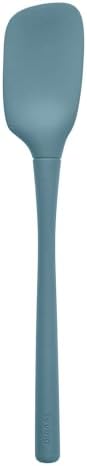 Tovolo Spoon Spatula Spoonula All Silicone Ergonomic Handle Grip, Silicone Scoopula Kitchen Utensil Non Scratch Easy Clean Dishwasher Safe Heat Resistant Flex Core Scoop Spatula, Blue Slate