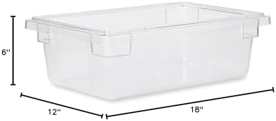 Rubbermaid Commercial Products Polycarbonate Food Storage Box/Tote, 3.5 Gallon, Clear, for Restaurant/Kitchen/Cafeteria (Pack of 6)