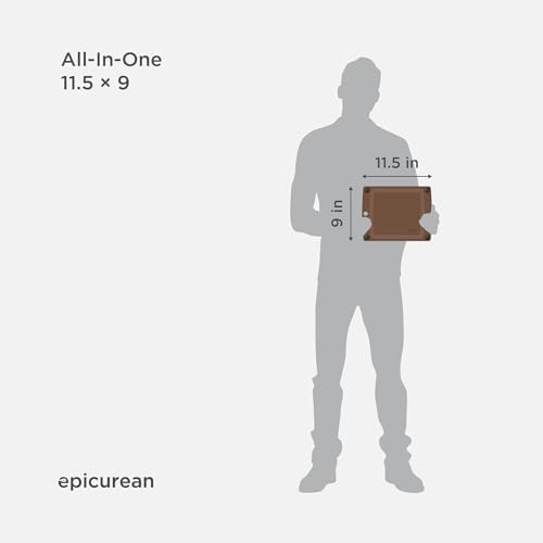 Epicurean All-In-One Cutting Board with Non-Slip Feet and Juice Groove - Non-toxic, Dishwasher Safe, Made in the USA, 11.5" x 9", Nutmeg