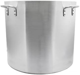 TrueCraftware- 160 qt. Aluminum Stock Pot with Quad Handles 6mm Thickness- Multipurpose Pot Cookware Large Stockpot Stew For Cooking Simmering Soup Seafood Stock Home Kitchen Restaurant