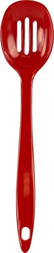Reston Lloyd Melamine Slotted Spoon Kitchen Utensil, Premium Quality Utensil with Heat Resistant Ergonomic Handle, Durable BPA-Free Plastic, 11.5 inch long, One Piece, Red