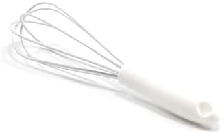 Mini Whisks 6 inch silica gel Whisk, Hand Egg Mixer for Flour Cake Egg, Kitchen Cooking Baking Use Whisk (white)