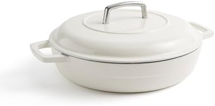 Martha by Martha Stewart 3.5 QT European Enameled Cast Iron Braiser w/Lid - Crescent Moon