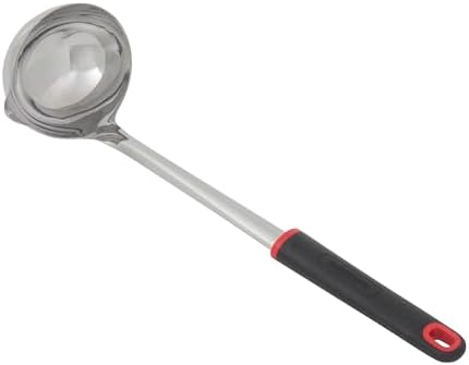 Farberware Stainless Steel Soup Ladle with Pour Spout, 12.5-Inch Kitchen Ladle Spoon for Soups, Stews, and Sauces - Dishwasher Safe Serving Ladle