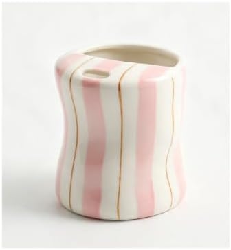 Espresso Cups Ceramic Coffee Mug Series European Striped Dot Coffee Cup And Saucer Mug Cake Plate Afternoon Tea Set Tea Cup And Saucer (Pink2)