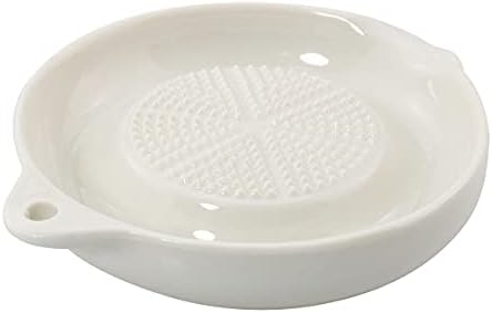 ZRM&E Porcelain Grater Plate White Ceramic Multipurpose Grinder Plate Burnishing Machine for Fruits Vegetables Ginger Garlic Onion