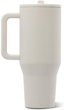 HydroJug Traveler 40oz, Insulated Tumbler with Handle & Straw, Linen