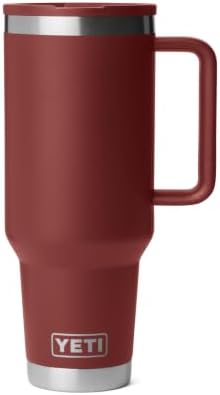 YETI Rambler 40 oz Travel Mug with Flip Straw Lid – Stainless Steel, Vacuum Insulated, Leakproof, Cup Holder Friendly, Stag Red