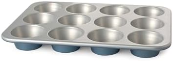 Nordic Ware Brilliant™ Colorful Bakeware 12 Cavity Muffin Pan, Nonstick made without PFAS or PTFE for safe cooking; Reinforced steel rim prevents warping