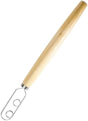 Digead Danish Dough Whisk, Stainless Steel Dutch Whisk with Wooden Handle, Ergonomic Manual Mixing Tool for Home Baking: Heavy Dough, Sourdough Bread, Pizza Dough, Cake Batter (13 inch)