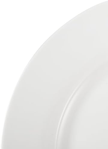 Amazon Basics 6-Piece White Dinner Plate Set, Microwave and Dishwasher Safe for Everyday Use, 10.5 inches