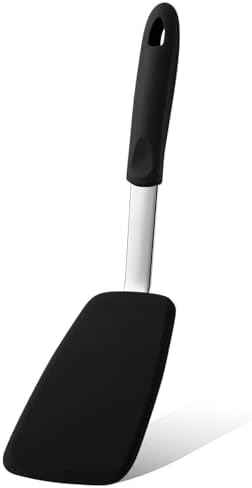 Large Silicone Spatula Flexible Silicone Cookie Spatula, Black