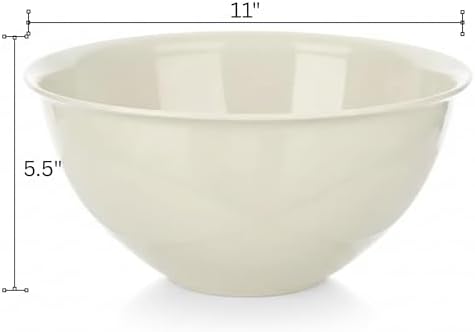 Tribello Large Mixing bowls 5-Quart 169oz - Plastic Salad/Mixing/Serving Bowl 1 pack