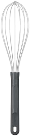 Zyliss Balloon Whisk - Sustainable Wheatstraw Handle Wire Head Whisk - Nonstick Heat-Resistant Cooking Tool for Whisking, Beating, & Mixing Cookware - Easy to Use - 11.8" x 2.5" - Beluga Grey - Large