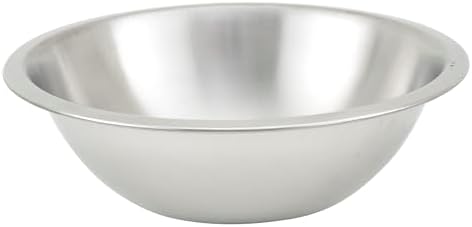 Winco 1 1/2 qt Heavy-Duty Stainless Steel Mixing Bowl, 1.5 qt, Shallow