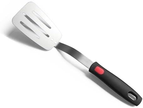 Stainless Steel Flexible Spatula, Thin Metal Turner, Small Slotted