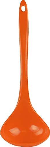 Reston Lloyd Melamine Soup Ladle Kitchen Utensil, Premium Quality Utensil with Heat Resistant Ergonomic Handle, Durable BPA-Free Plastic, 10.5 inch long, 6pc Set, Orange
