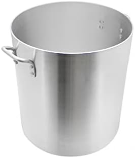 TrueCraftware- 60 qt. Aluminum Stock Pot with Riveted Handles 4mm Thickness- Multipurpose Pot Cookware Large Stockpot Stew For Cooking Simmering Soup Seafood Stock Home Kitchen Restaurant