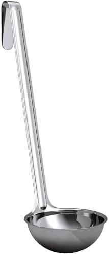 Super Sturdy, Ergonomic 4 Oz. Soup Ladle 1 Pk. Stainless Steel Ladles with Long Handles. Best Kitchen Accessories for Stirring, Portioning and Serving Soups, Chili and Stew in Restaurants and at Home