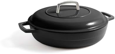 Martha by Martha Stewart 3.5 QT European Enameled Cast Iron Braiser w/Lid - Obsidian