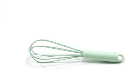 Mini Whisks 6 inch silica gel Whisk, Hand Egg Mixer for Flour Cake Egg, Kitchen Cooking Baking Use Whisk (Macaron Green)
