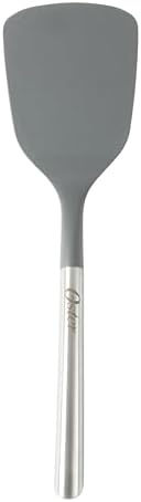 Oster Chadswyck 13” Turner Spatula, Heat Resistant Silicone Head, Stainless Steel Handle, Safe for Nonstick Cookware, Dishwasher Safe