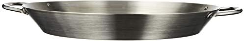 Tablecraft 12" Diameter Stainless Steel Grill Pan with Handles, Silver, Model: BBQ122