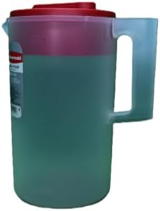 Rubbermaid Pitcher Classic 1 Gallon Clear Base, Red Lid