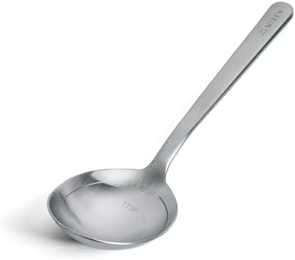 Misen Measuring Chef Spoon – Stainless Steel Cooking Spoon with Engraved Tablespoon Teaspoon and Milliliter Markings for Precise Measuring Mixing Sauces Dressings Marinades and Cooking Prep