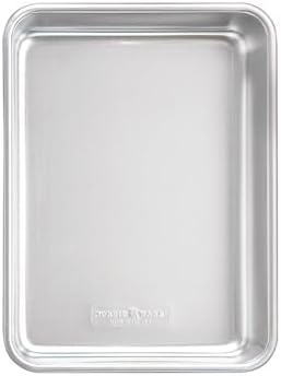 Nordic Ware Natural Aluminum Commercial Rectangular Cake Pan, Exterior dimensions 12.9 x 9.5 x 2.5 inches and interior dimensions 12.1 x 8.8 x 2.5 inches