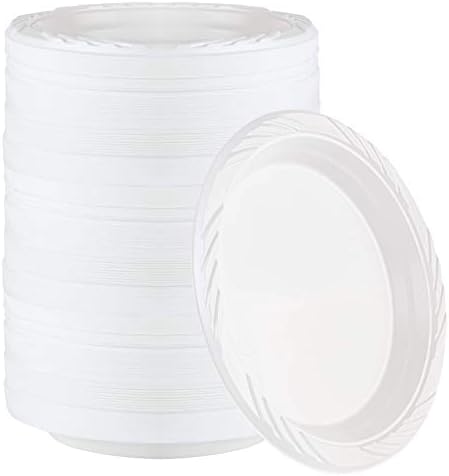 400 Count Disposable 7 Inch White Plastic Plates
