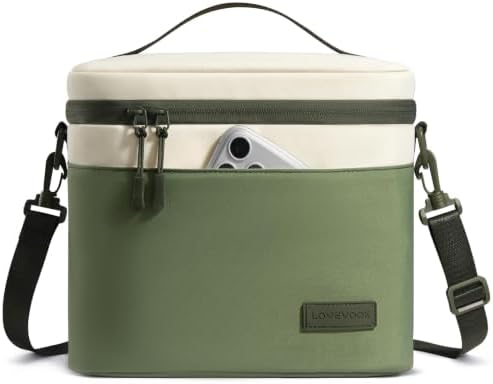 LOVEVOOK Insulated Lunch Box for Women Men, Reusable Lunch Bag for Work Picnic Beach College School, Leakproof Cooler Bag with Shoulder Strap & Ice Pack, Lunch Box/Bag for Mom Teacher Kids Girl Boy