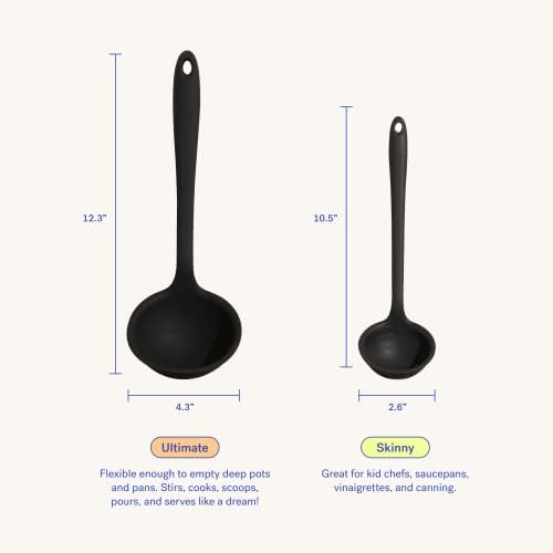 GIR: Get It Right Silicone Soup Ladle - Non-stick Heat Resistant Seamless Kitchen Cooking Serving for Soups, Chili, Sauces, Batter, and More - Ultimate, Studio White (Pack of 2)