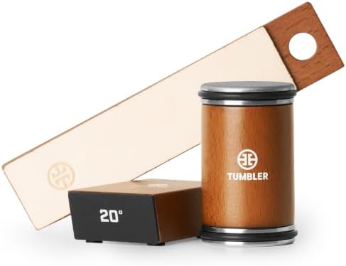 The Mini Tumbler Rolling Knife Sharpener™ + Carrying Case & Leather Strop
