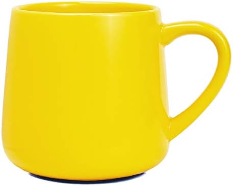 Bosmarlin Large Glossy Ceramic Coffee Mug, Yellow Tea Cup for Office and Home, 18 oz, Suitable for Dishwasher and Microwave, 1 Pack (Yellow)