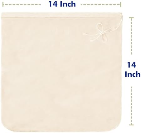 3 PCS Reusable Cheesecloth Bag & Nut Milk Bags, Grade 100, 14x14 Inch Hemmed Cheese Cloth for Straining Craft, 100% Cotton Unbleached Cloth Strainer for Cooking, Baking, Juicing, Cheese Making