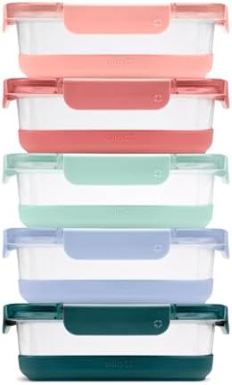 Ello Duraglass Refresh 3.4 Cup Meal Prep Containers, 10 Pc, Melon