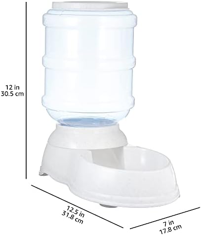 Amazon Basics Gravity Pet Food Feeder for Dogs and Cats, Easy to Clean, Easy to Fill, Removable Lid, 152fl.oz Capacity, Small