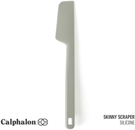 Calphalon Prime Silicone Jar Scraper, Flexible Jar Spatula for Jars, Bottles & Blenders, Heat-Resistant Silicone Scraper with Ergonomic Handle for Easy Food Removal, Taupe